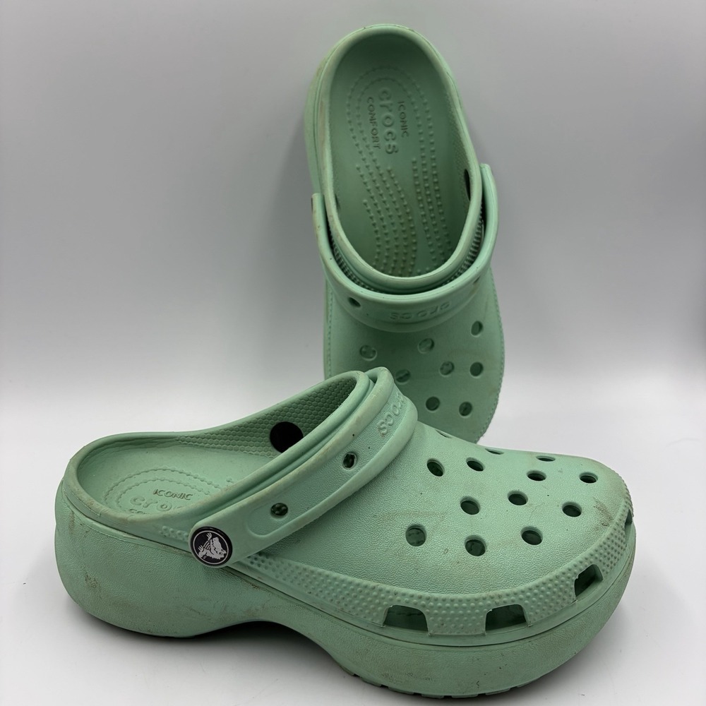 Crocs Shoes Womens 6 Mint‎ Classic Platform Clog Slip On Lightweight Comfort